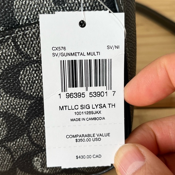 ✅Coach Lysa Top Handle Bag in Metallic Signature - Picture 8 of 15